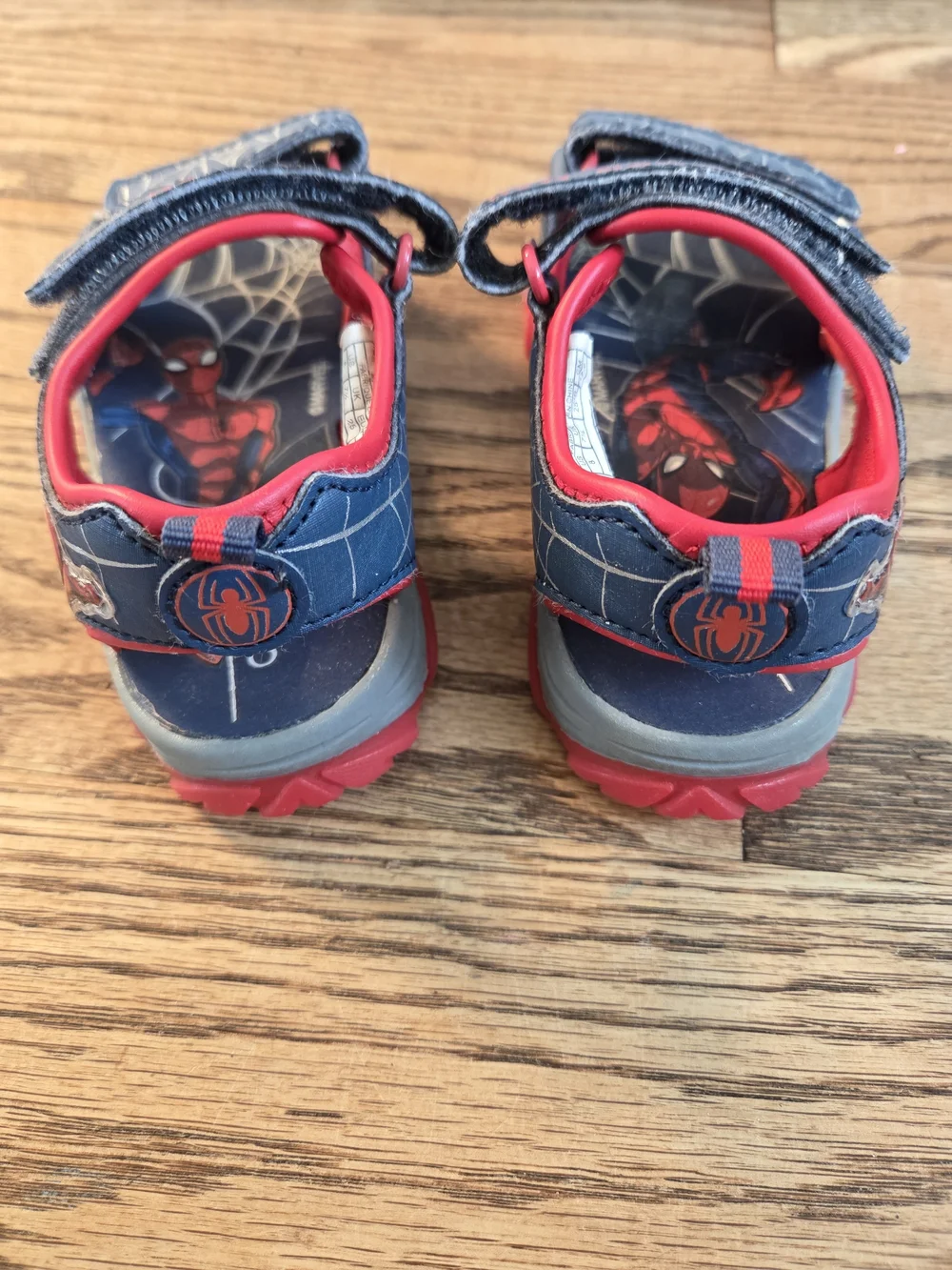 Spiderman - Red & Navy Blue - Toddler Velcro Sandals - US Size 8